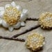 Spring Bridal Decorative 20 30's Shell Vintage Bobby Pins (Set of 3)