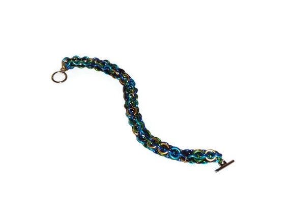 Chainmaille Bracelet "Earth" Roundmaille 7 inch