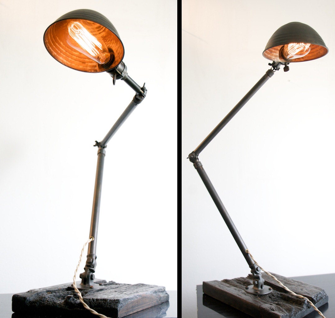 Ajusco Machinist or Task Lamp circa 1930s with bowl shaped shade