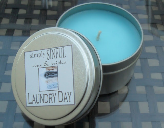 Laundry Day scented candle 6oz. travel tin