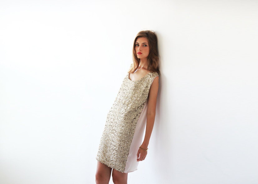 Glam , Sequin , mini dress , Gold  dress