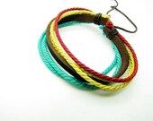 Soft Leathers and Hemp Ropes Woven Women Cuff Bracelet women jewelry bangle 1154A