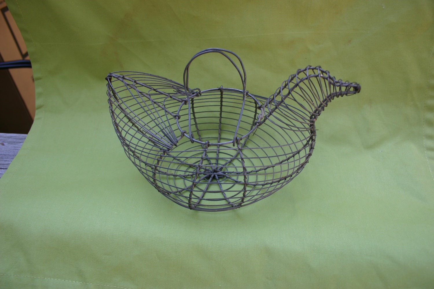 Vintage wire chicken egg basket wire egg basket by BtownPickers