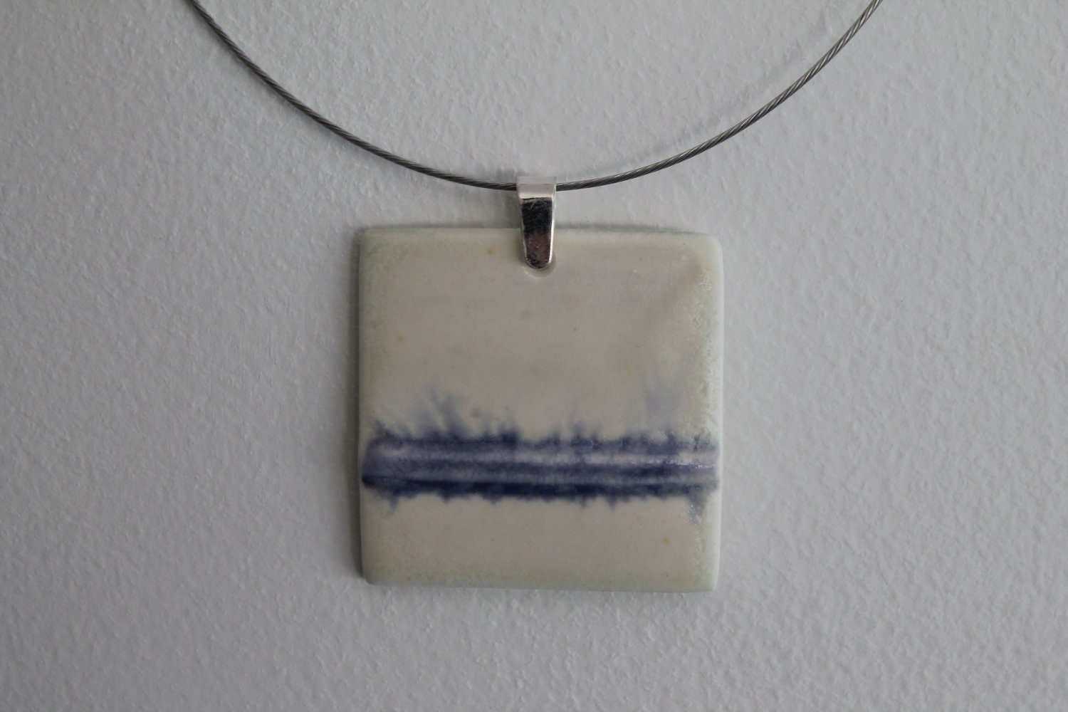 Blue and White Horizon Porcelain Pendant