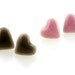 Pink porcelain heart stud earrings