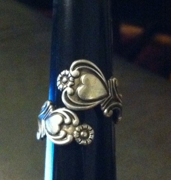 AVON Collectible Sterling: Treasured Heart Spoon Ring Circa 1975