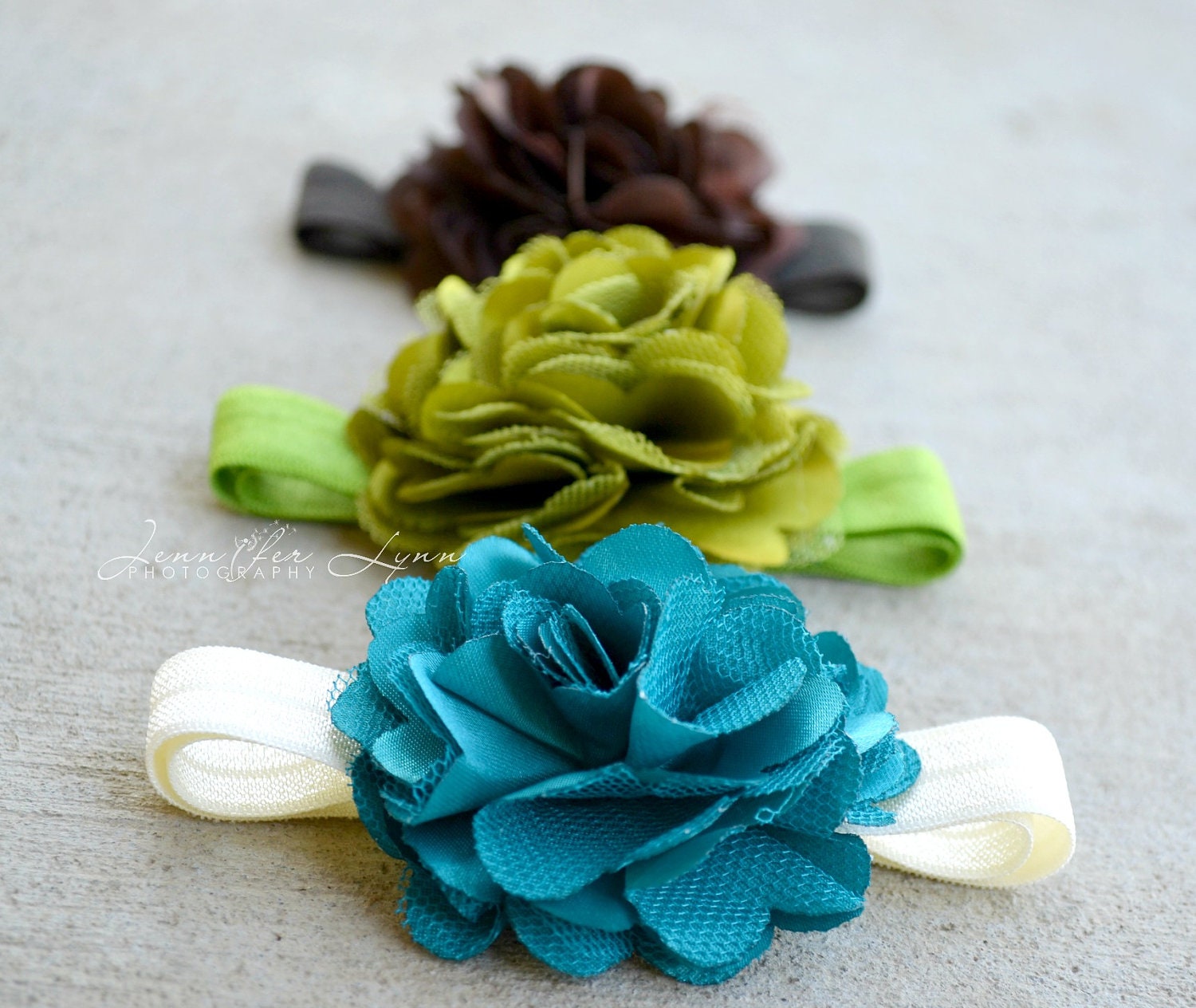 Headband Set... Peacock Headbands... Baby Girls Headbands