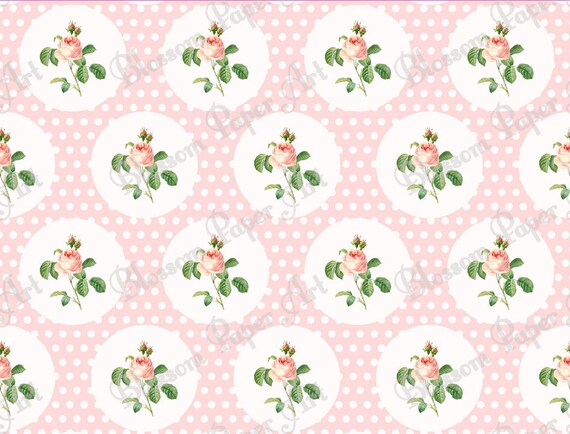 Items similar to Pink Flowers Printable Paper - Scrapbook - DIY ...