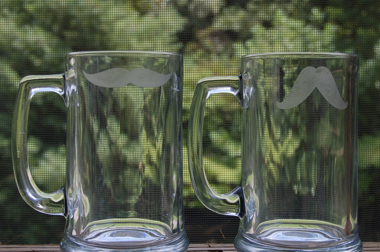 Personalized Beer Mugs (Set of 4) - Moustaches