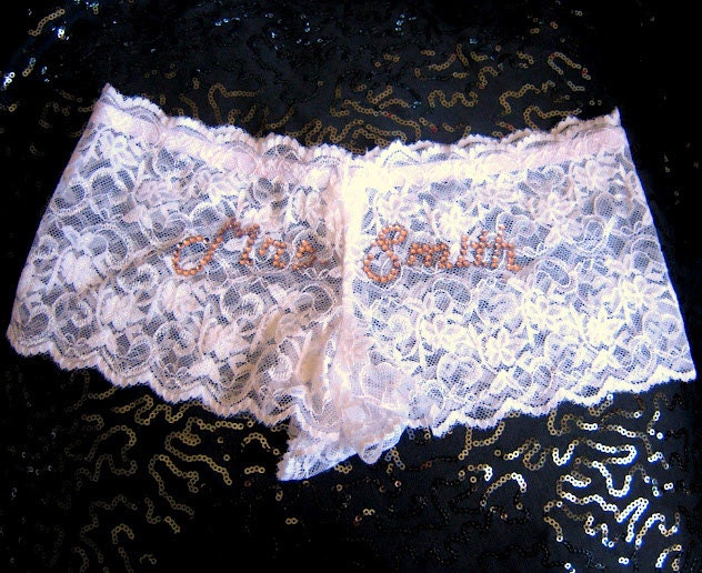 Sexy Bridal Panties, White Lace Bride Lingerie, Custom Mrs Wedding Underwear, Jeweled Honeymoon Knickers, Bedazzled Cheeky Lingerie