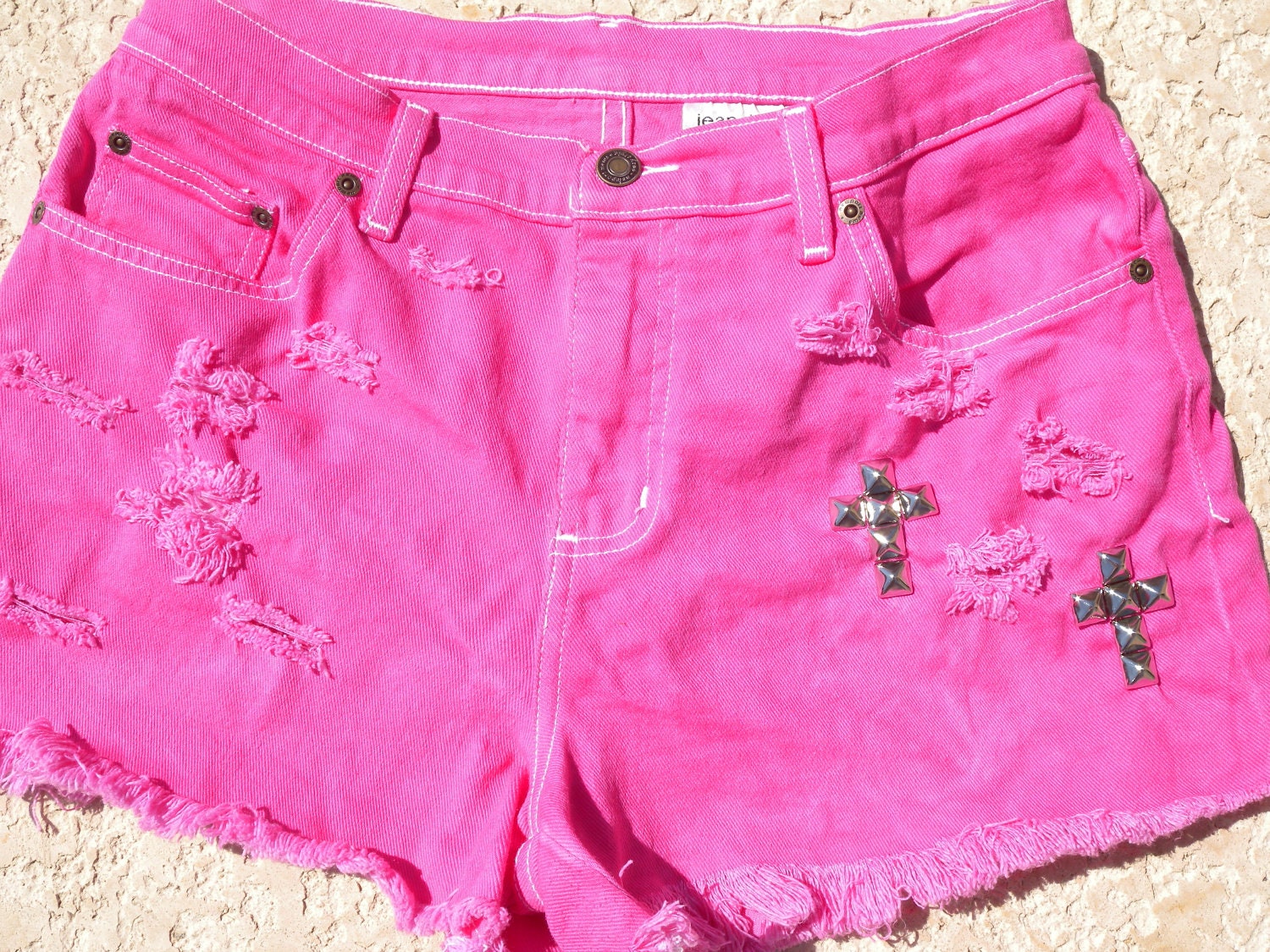 Pink Denim Shorts