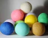50 combine color cotton ball handmade small lantern DIY decoration room garland light wedding party decor 