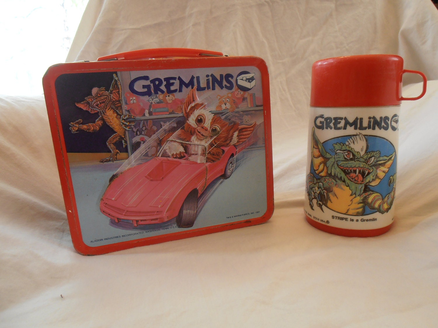 CUSTOM LISTING for MINERVA: 1984 Gremlins Lunch Box with Thermos