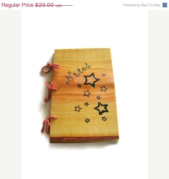 Ready to Ship SALE Star Pattern Notebook - Journal Wood Burnt - READY TO Ship - BillsWoodenPleasures
