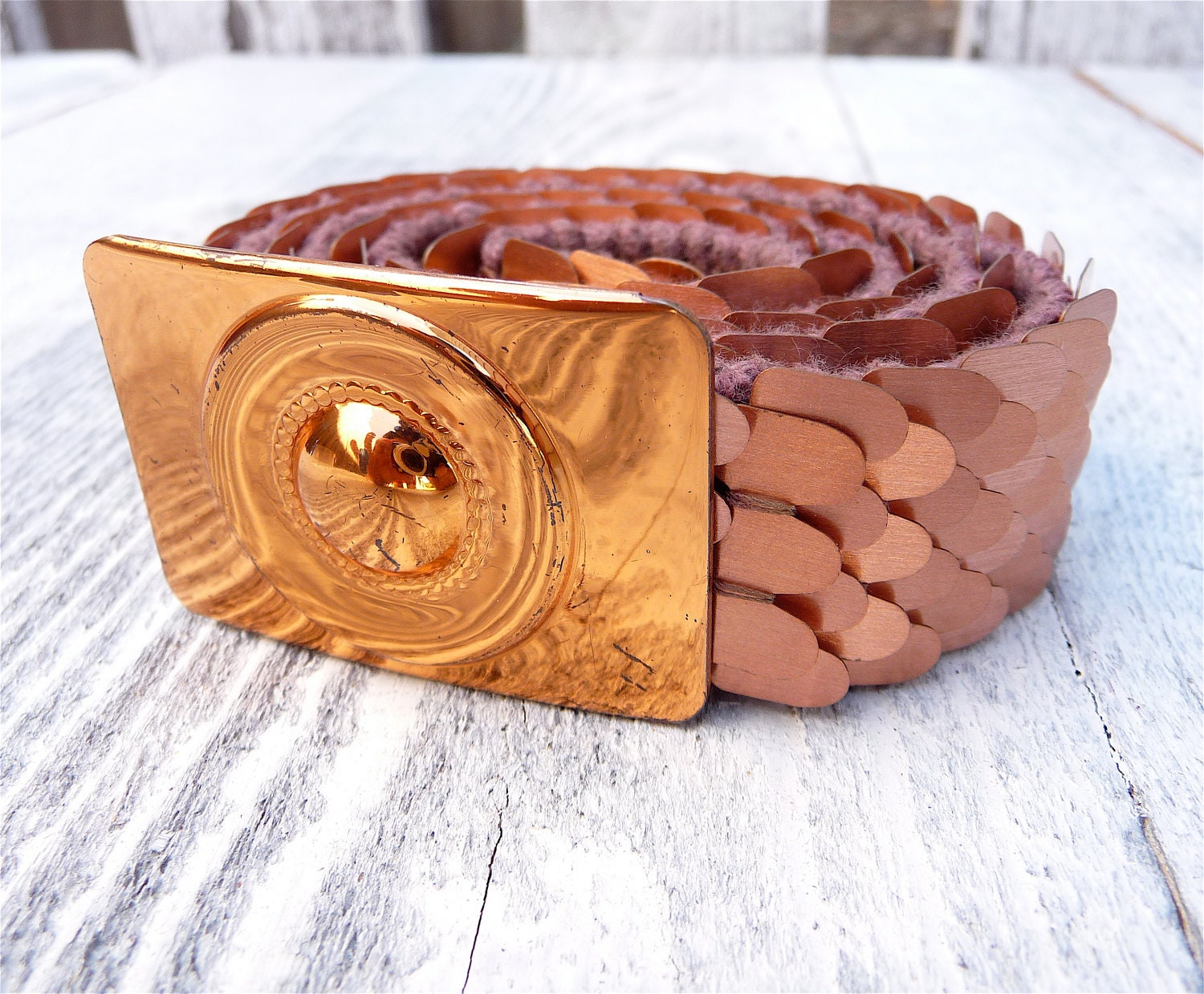 Vintage Copper Stretchy Snakeskin Belt