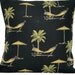 SPECIAL 2 for 22.00 Tropical Pillow Covers Palm Trees Hammock Beach Umbrella Black Green Brown Mustard Outdoor Indoor Decorative Pair 16x16