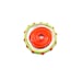 Handmade Lampwork Glass Focal Bead, Green Sun, orange, green, Transparent .