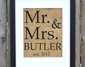 Mr. and Mrs. Last Name, Monogram, Weddings, Anniversaries, Birthdays, Birth, FRAME INCLUDED