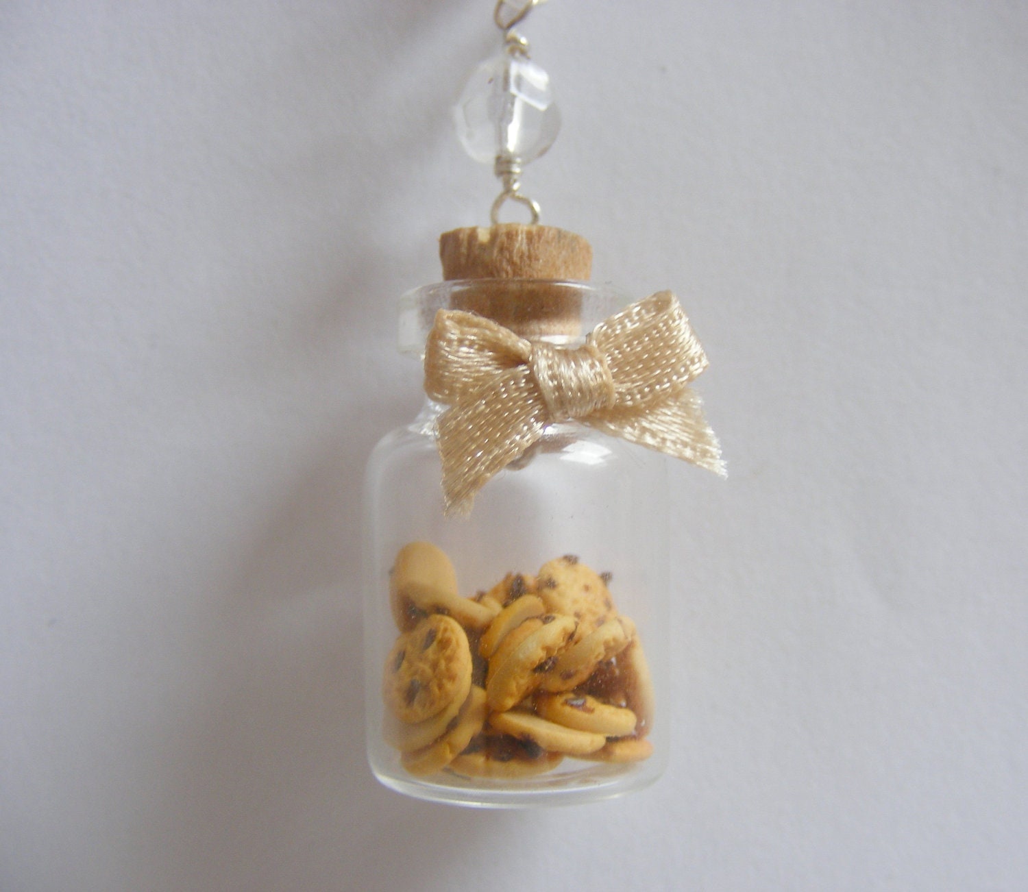 Cookie Jar Bottle Necklace Pendant  - Miniature Food Jewelry