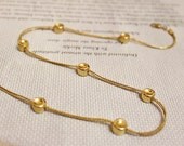 Vintage Gold Bead Necklace by Monet, Small Gold Necklace