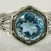 Victorian Blue Topaz and Silver Ring