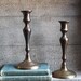 Country French Vintage Brass Candle Holder Set Cottage Chic Decor