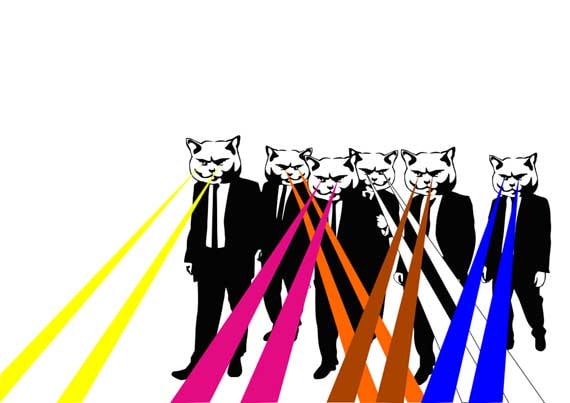 Funny Blank Greeting Card - Reservoir Dogs - Reservoir Laser Cats