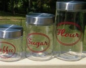Set of 3 Kitchen Canister Organization Labels -- Free Shipping in USA