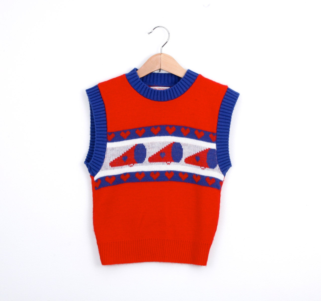 Vintage Knit Cheerleader Vest by HealthTex 1970s