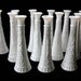 Vintage MILK GLASS Bud Vase / Matching Set of 13 / Wedding & Bridal Shower Decor / Classic Pattern / Rustic / Shabby Chic
