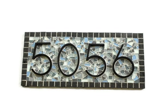 House Numbers Mosaic Address Sign