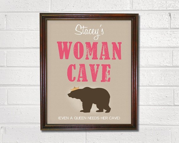 Woman Cave Wall Art - Personalized - DIGITAL FILE - DIY Printable Wall Art For Women - Mothers Day Gift Il_570xn
