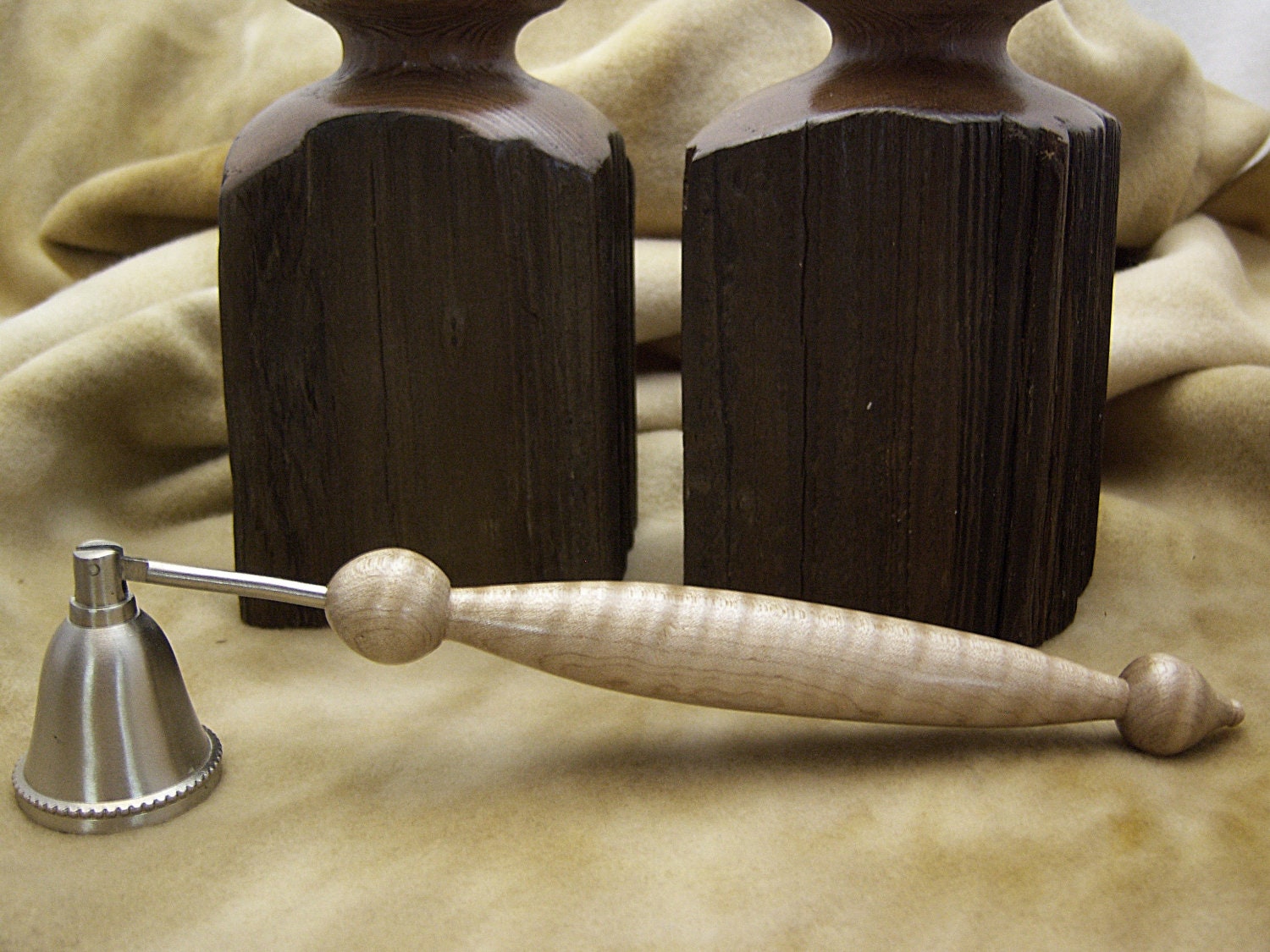 Candle Snuffer - Curly Maple Wood Handle