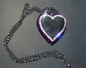 Black Rhinestone Heart Necklace