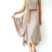 NO.38  Light Grey Cotton Halter Neck Midi Dress