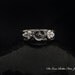 Recycled Fine Silver Rose Wedding Band Engagement Ring Diamnond Alternative