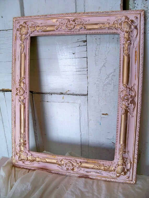 Large Ornate Gesso Frame Hand Painted Pink And By Anitasperodesign