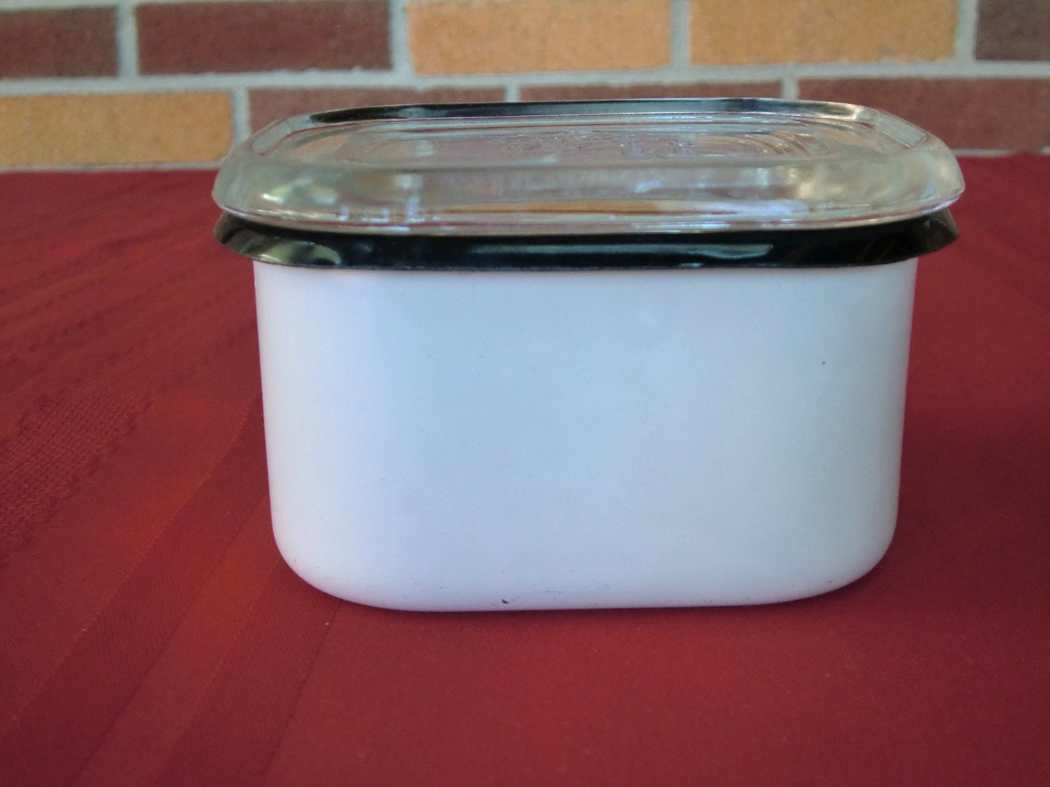 Vintage Enamelware Refrigerator Container