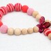 OOAK Certified Organic Nursing necklace/Teething necklace - crochet bead necklace for mom and baby in coral, pink and mix pink
