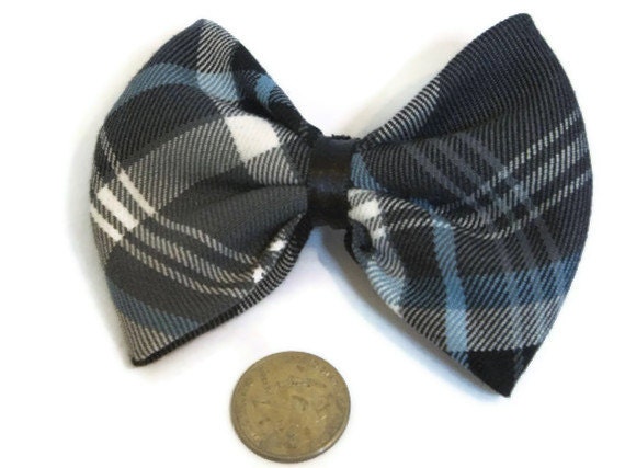 Charcoal and Gray Plaid Bow, Plaid Hair bow, Plaid Fabric, Upcycled Fabric, new year accessories, plaid fashion