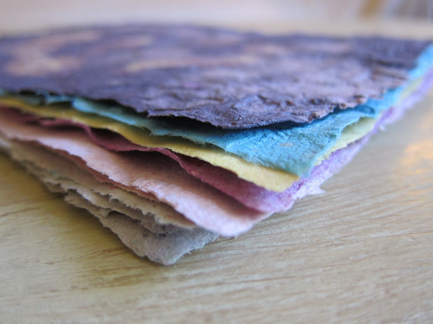 Hand Made Paper 10pc Multi Color from Recycled Material