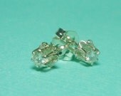 3mm Genuine Moissanites in Magnifying Buttercup Sterling Silver Studs