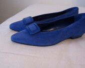Retro Lapis blue Flats Andrew Geller Size US 10 FREE SHIPPING