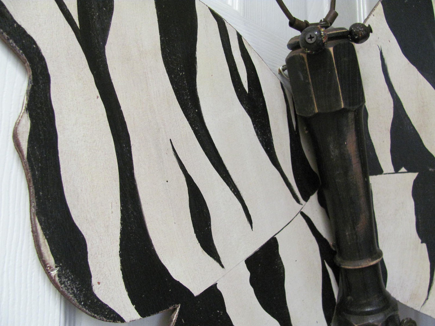 Table Leg Butterfly Wall Art- Black and White Zebra Animal Print