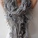 Trendy- Light Grey Lace and Cotton Ruffle Scarf