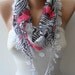 SALE - Scarf with White Trim Edge