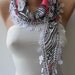 SALE - Scarf with White Trim Edge