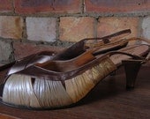 1970s vintage shoes- multi toned leather - Mint condition by 'Alende Mayfair'. Size UK 7 / EU 40 / US 9