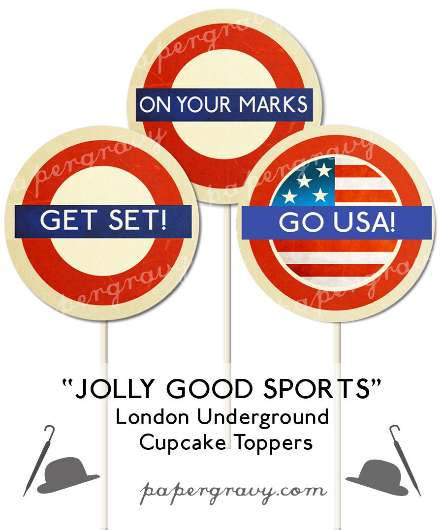 PRINTABLE USA Party circles Cupcake Toppers (digital printable file) Il_170x135