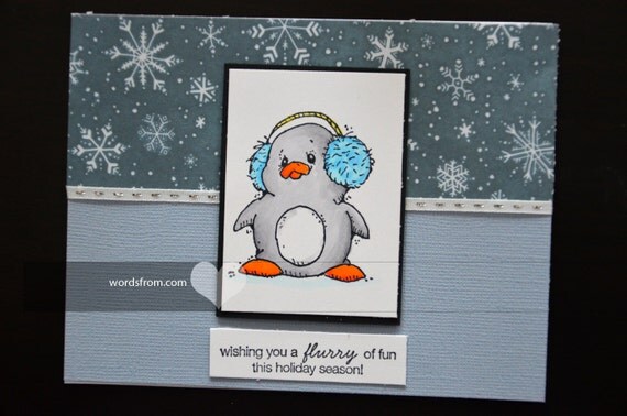 Ike the penguin christmas card Il_570xn